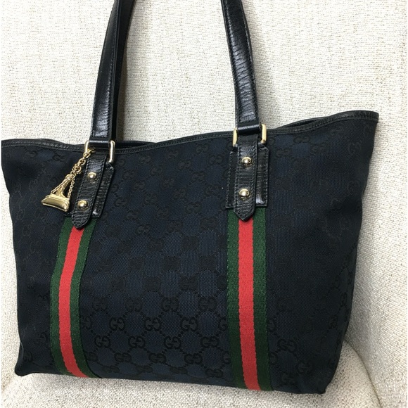 Authentic Gucci Sherry Line tote black monogram canvas - Picture 3 of 15